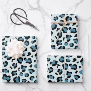 Leopard Print, Leopard Spots, Blue Leopard Wrapping Paper Sheets