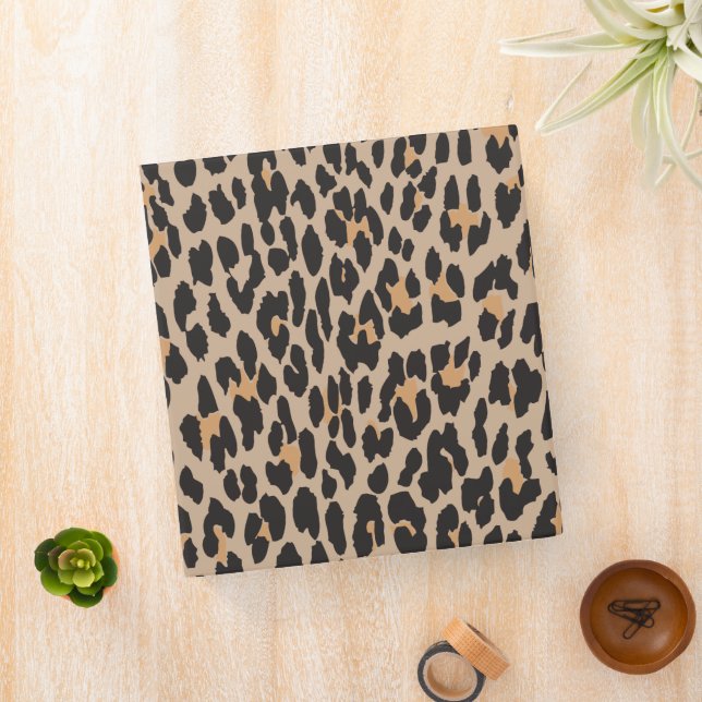 Leopard Print, Leopard Spots, Brown Leopard 3 Ring Binder (In Situ)