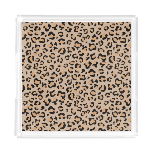 Leopard Print Leopard Spots Brown Leopard Acrylic Tray