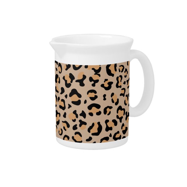 Leopard Print, Leopard Spots, Brown Leopard Beverage Pitcher (Right)