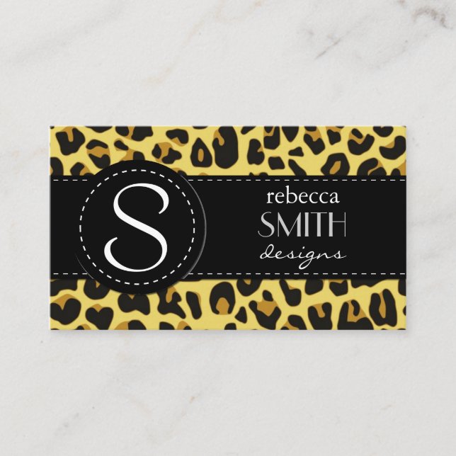 Leopard Print, Leopard Spots, Brown Leopard Business Card (Front)