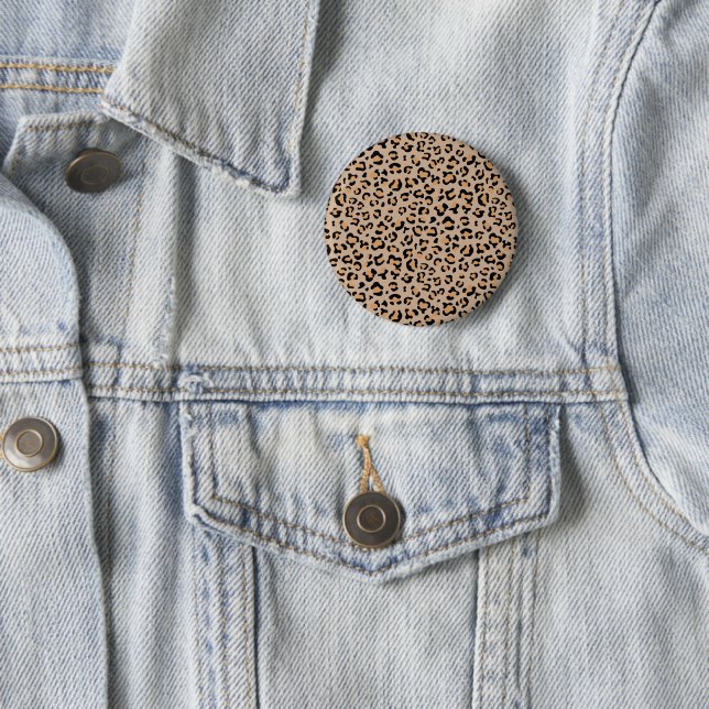 Leopard Print, Leopard Spots, Brown Leopard Button (In Situ)