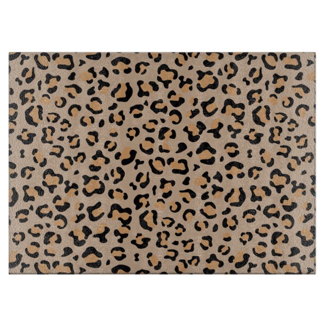 Leopard Print, Leopard Spots, Brown Leopard Cutting Board (Front)