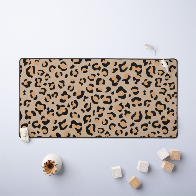Leopard Print, Leopard Spots, Brown Leopard Desk Mat (Kids Table)