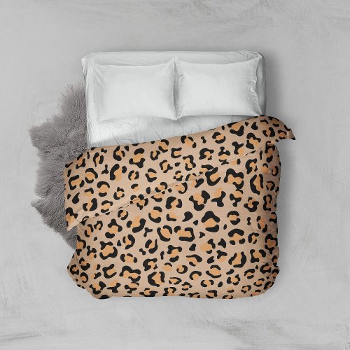 Leopard Print Leopard Spots Brown Leopard Duvet Cover