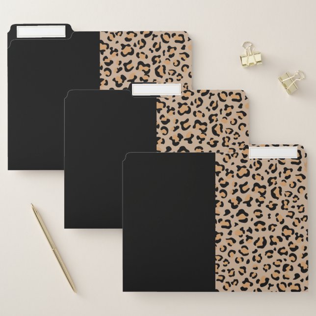 Leopard Print, Leopard Spots, Brown Leopard File Folder (Set)