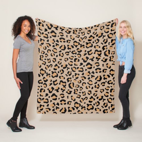 Leopard Print Leopard Spots Brown Leopard Fleece Blanket