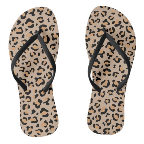 Leopard Print Leopard Spots Brown Leopard Flip Flops