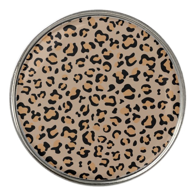 Leopard Print, Leopard Spots, Brown Leopard Golf Ball Marker (Front)