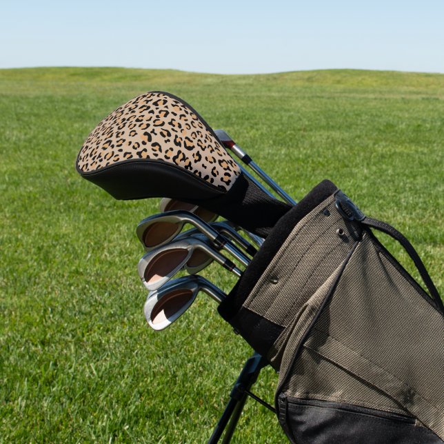 Leopard Print, Leopard Spots, Brown Leopard Golf Head Cover (In Situ)