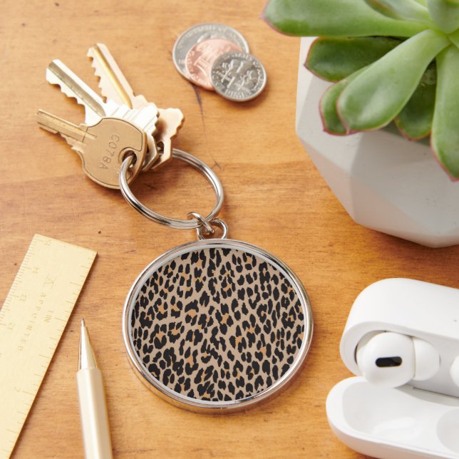 Leopard Print, Leopard Spots, Brown Leopard Keychain (Desk)