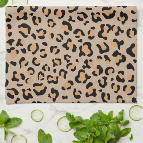 Leopard Print Leopard Spots Brown Leopard Kitchen Towel