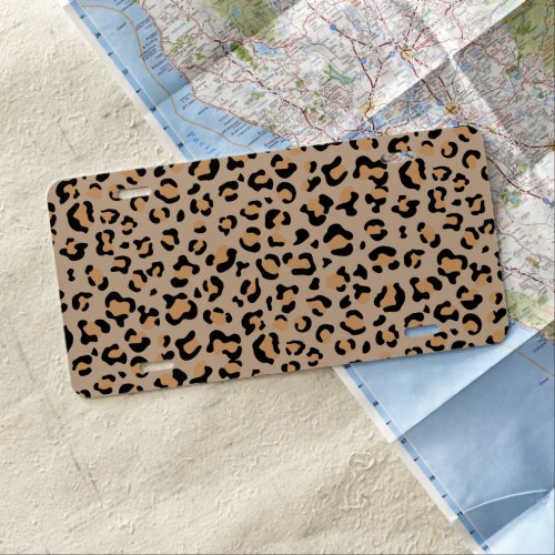 Leopard Print Leopard Spots Brown Leopard License Plate