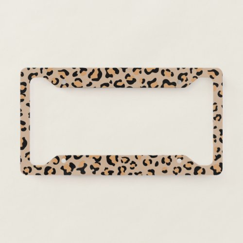 Leopard Print Leopard Spots Brown Leopard License Plate Frame