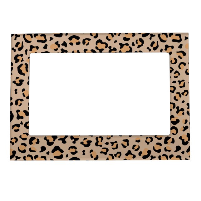 Leopard Print, Leopard Spots, Brown Leopard Magnetic Frame (Front)
