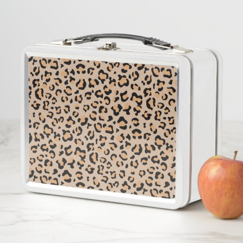 Leopard Print Leopard Spots Brown Leopard Metal Lunch Box