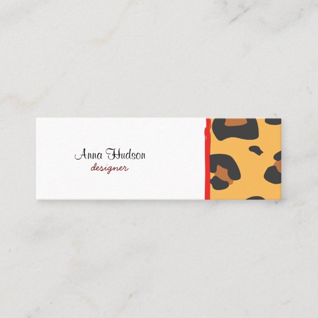 Leopard Print, Leopard Spots, Brown Leopard Mini Business Card (Front)