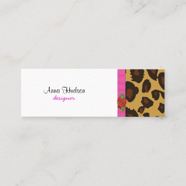 Leopard Print, Leopard Spots, Brown Leopard Mini Business Card (Front)