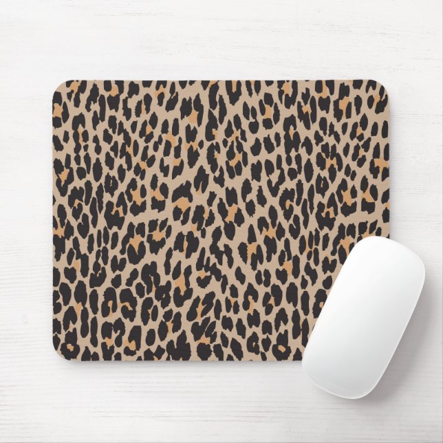 Leopard Print, Leopard Spots, Brown Leopard Mouse Pad (With Mouse)