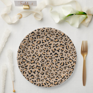 Leopard Print, Leopard Spots, Brown Leopard Paper Plates