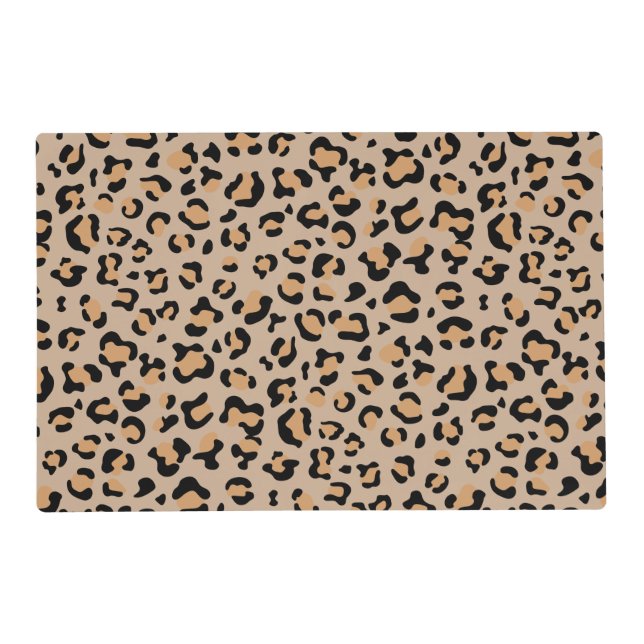 Leopard Print, Leopard Spots, Brown Leopard Placemat (Front)
