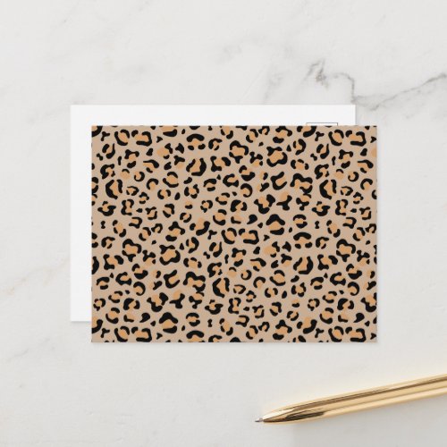 Leopard Print Leopard Spots Brown Leopard Postcard