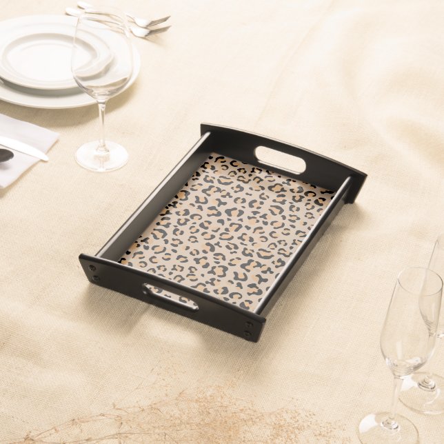 Leopard Print, Leopard Spots, Brown Leopard Serving Tray (Front)