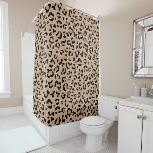 Leopard Print Leopard Spots Brown Leopard Shower Curtain