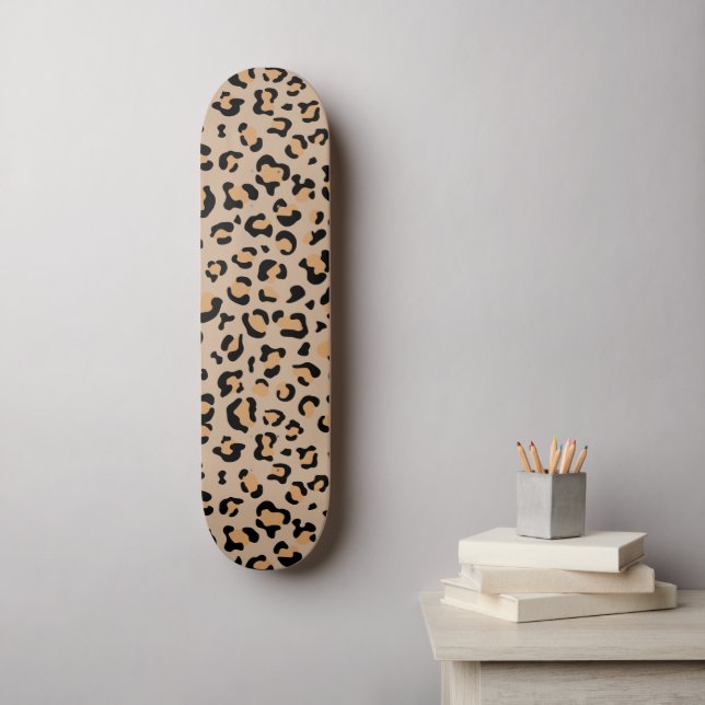 Leopard Print, Leopard Spots, Brown Leopard Skateboard (Wall Art)