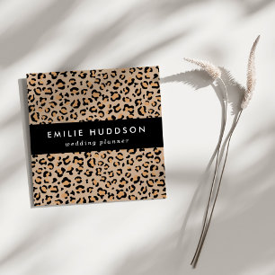 Leopard Print, Leopard Spots, Brown Leopard Square Business Card