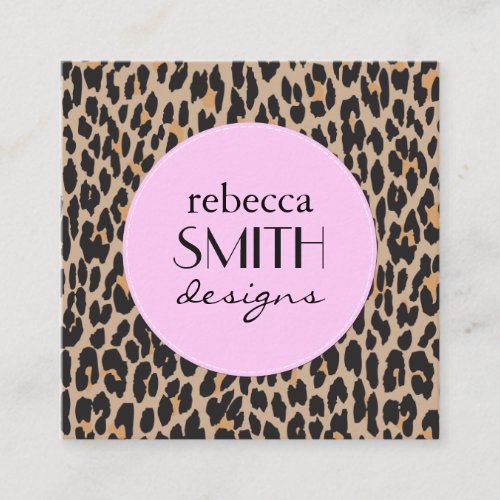 Leopard Print Leopard Spots Brown Leopard Square Business Card