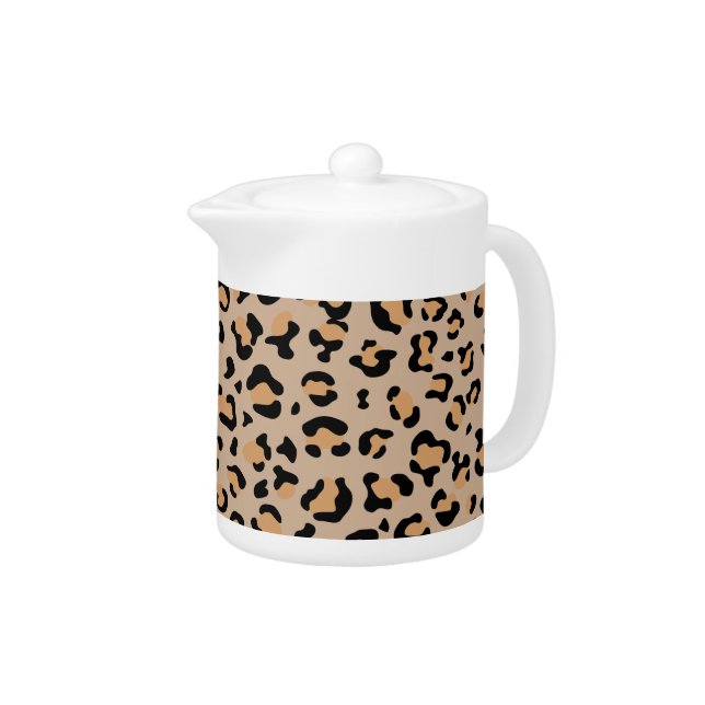 Leopard Print, Leopard Spots, Brown Leopard Teapot (Right)