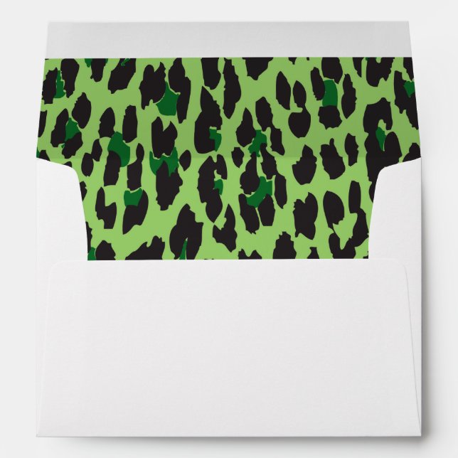 Leopard Print, Leopard Spots, Green Leopard Envelope (Back (Bottom))