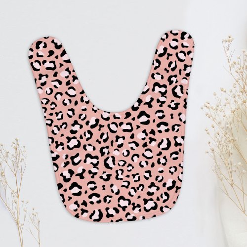 Leopard Print Leopard Spots Pink Leopard Baby Bib
