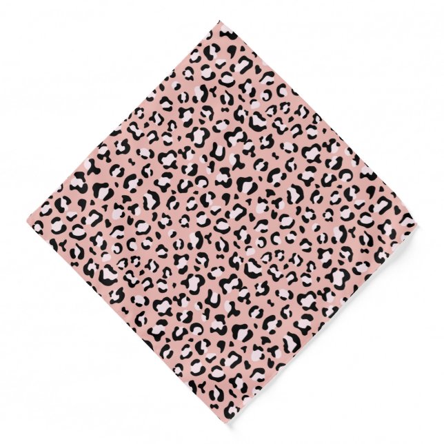 Leopard Print, Leopard Spots, Pink Leopard Bandana (Front)