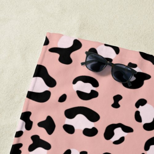 Leopard Print Leopard Spots Pink Leopard Beach Towel