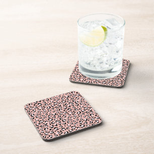 Leopard Print, Leopard Spots, Pink Leopard Beverage Coaster