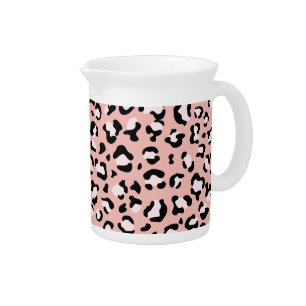 Leopard Print, Leopard Spots, Pink Leopard Beverage Pitcher