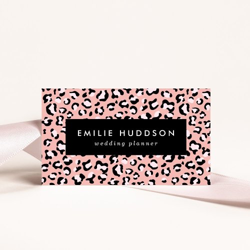 Leopard Print Leopard Spots Pink Leopard Business Card