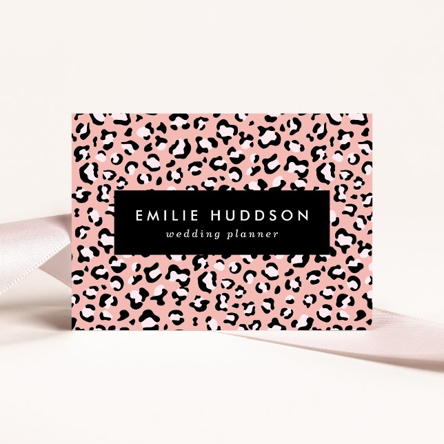 Leopard Print, Leopard Spots, Pink Leopard Business Card (Creator Uploaded)
