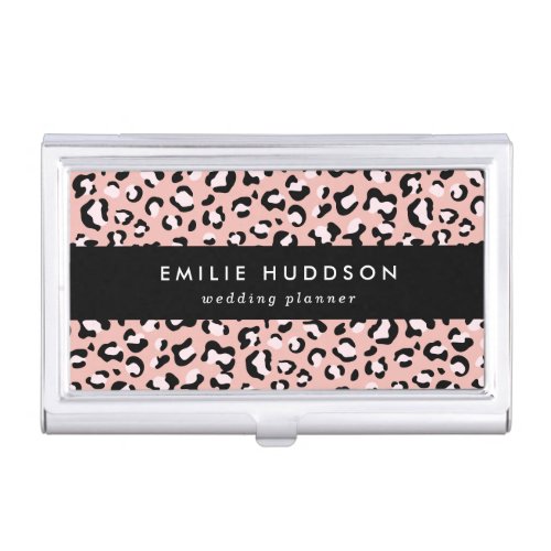 Leopard Print Leopard Spots Pink Leopard Business Card Case