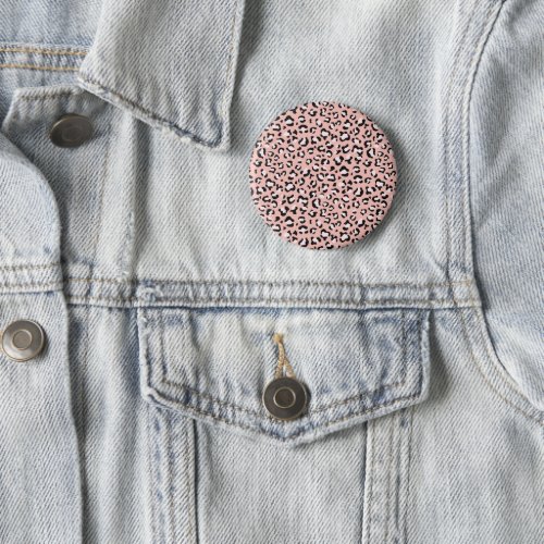 Leopard Print Leopard Spots Pink Leopard Button