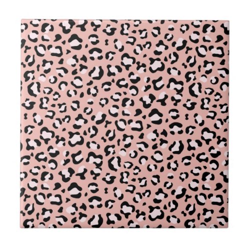 Leopard Print Leopard Spots Pink Leopard Ceramic Tile