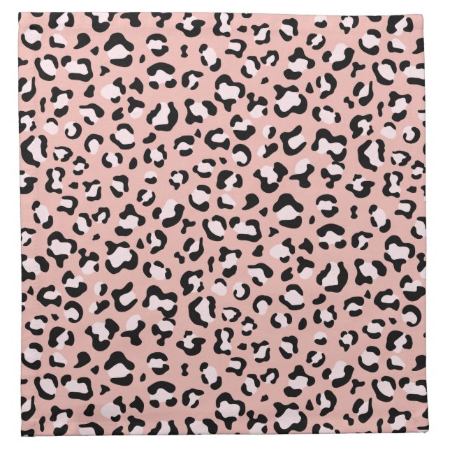 Leopard Print, Leopard Spots, Pink Leopard Cloth Napkin (Front)