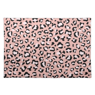 Leopard Print, Leopard Spots, Pink Leopard Cloth Placemat
