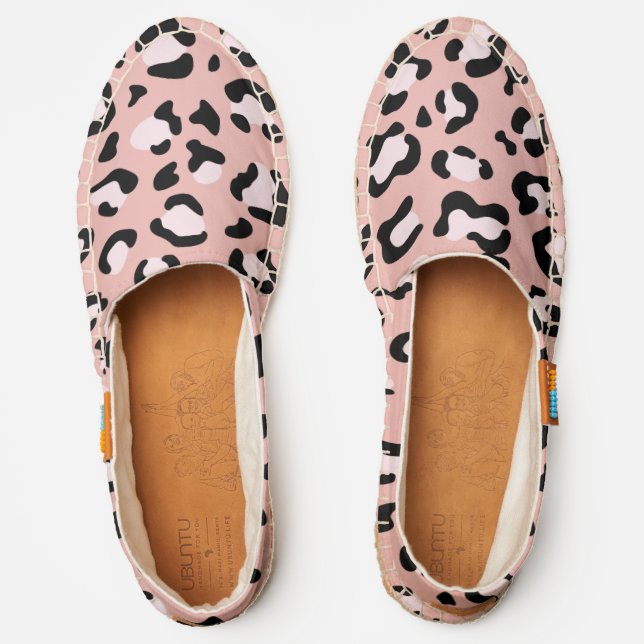 Leopard Print, Leopard Spots, Pink Leopard Espadrilles (Front)