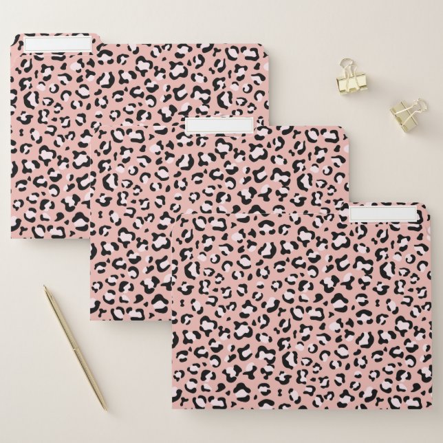 Leopard Print, Leopard Spots, Pink Leopard File Folder (Set)