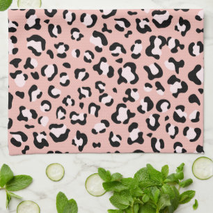 Leopard Print, Leopard Spots, Pink Leopard Kitchen Towel