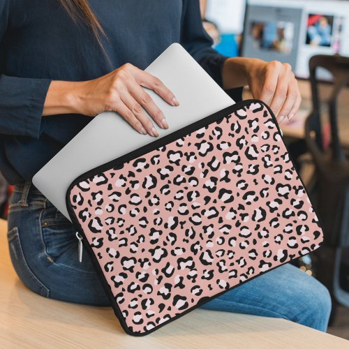 Leopard Print Leopard Spots Pink Leopard Laptop Sleeve
