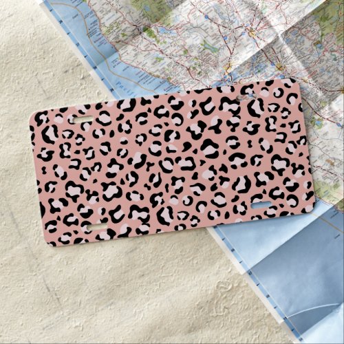 Leopard Print Leopard Spots Pink Leopard License Plate